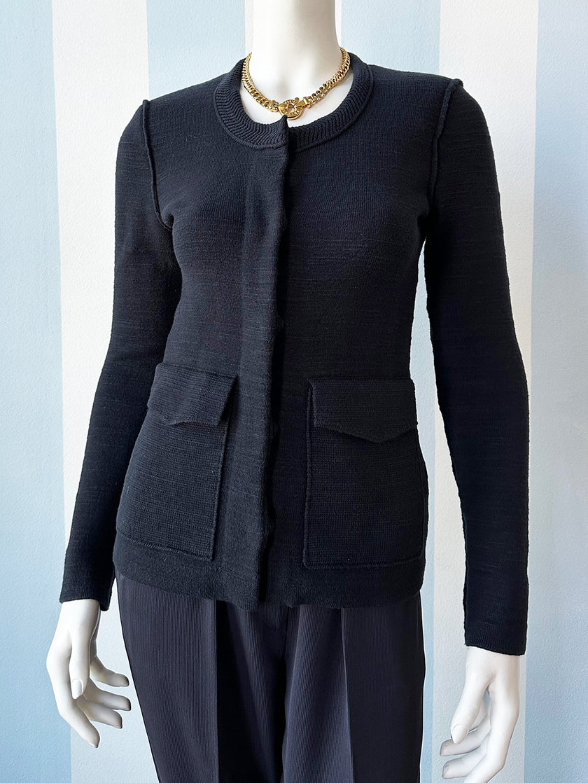 Zwart dik katoenen vest