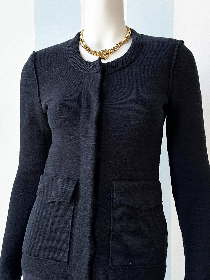 Zwart dik katoenen vest