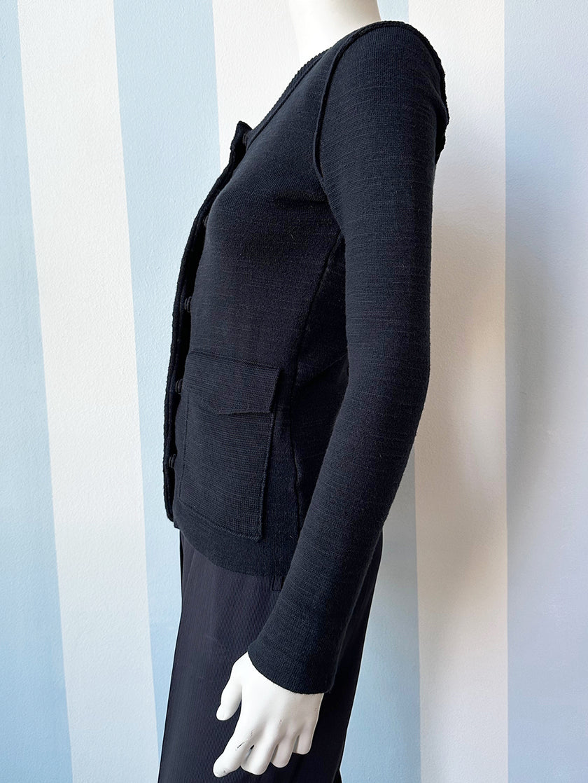 Zwart dik katoenen vest