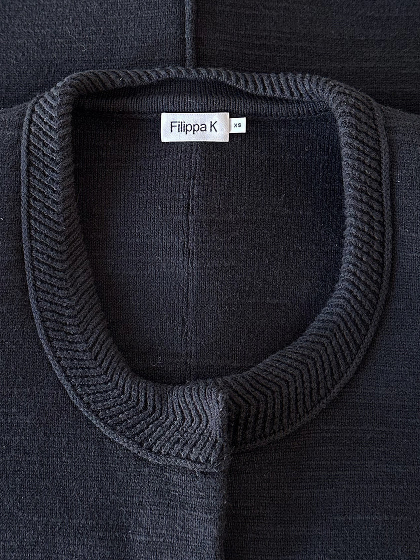 Zwart dik katoenen vest