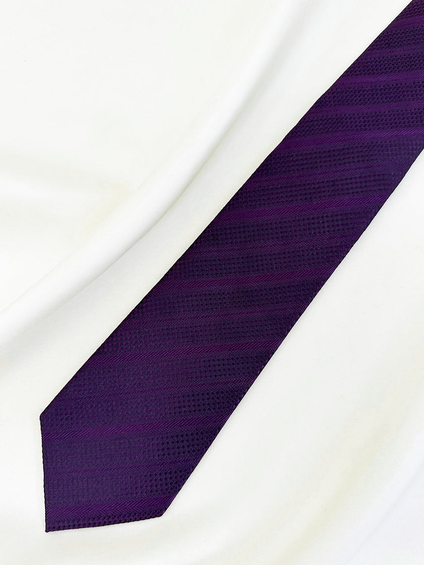 Paarse zijden designer stropdas