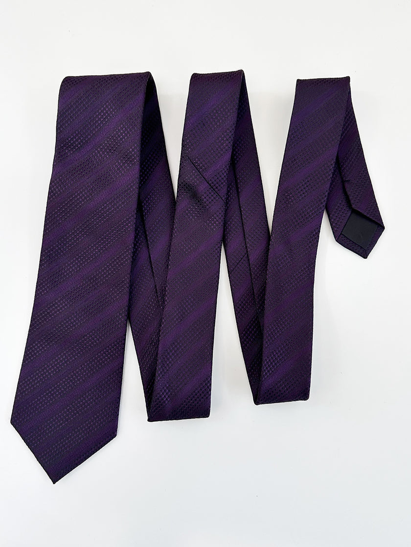 Paarse zijden designer stropdas
