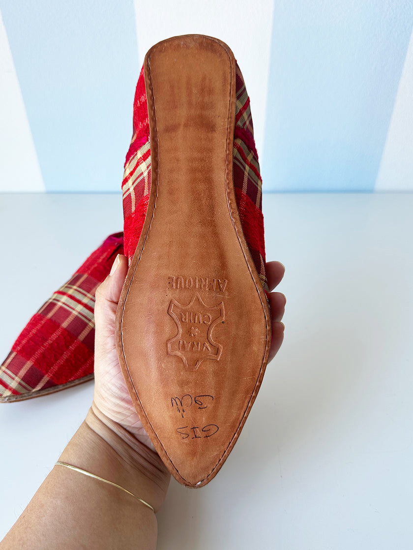 Rode ruiten babouches | 37