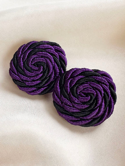 Passementerie clip oorbellen