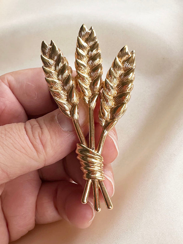 Vergulde koren broche