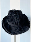 Zwarte fedora van konijnenbont
