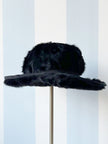 Zwarte fedora van konijnenbont
