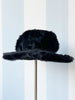 Zwarte fedora van konijnenbont