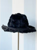 Zwarte fedora van konijnenbont