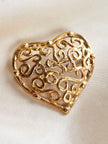 Matgouden hart broche