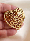 Matgouden hart broche