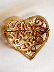 Matgouden hart broche