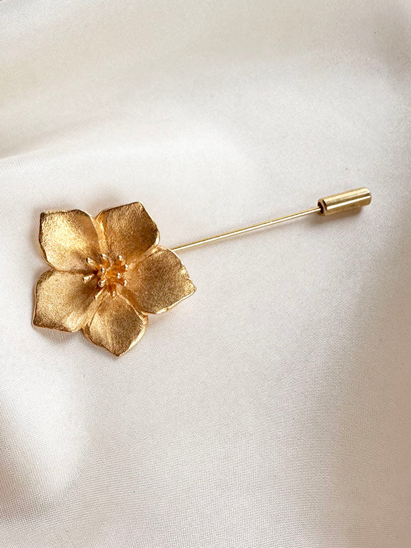 Vergulde bloem reversspeld