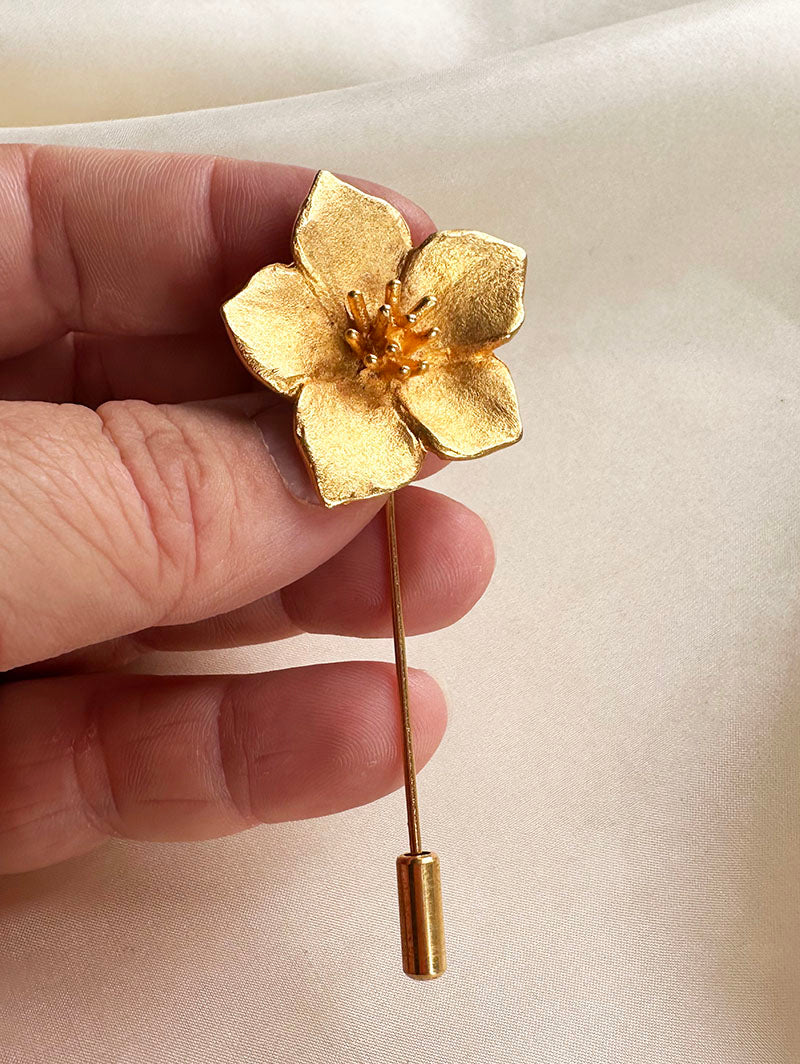 Vergulde bloem reversspeld