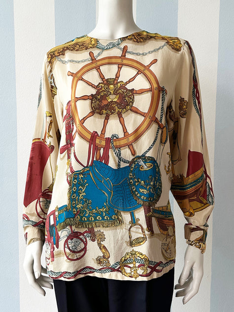 Zijden print top