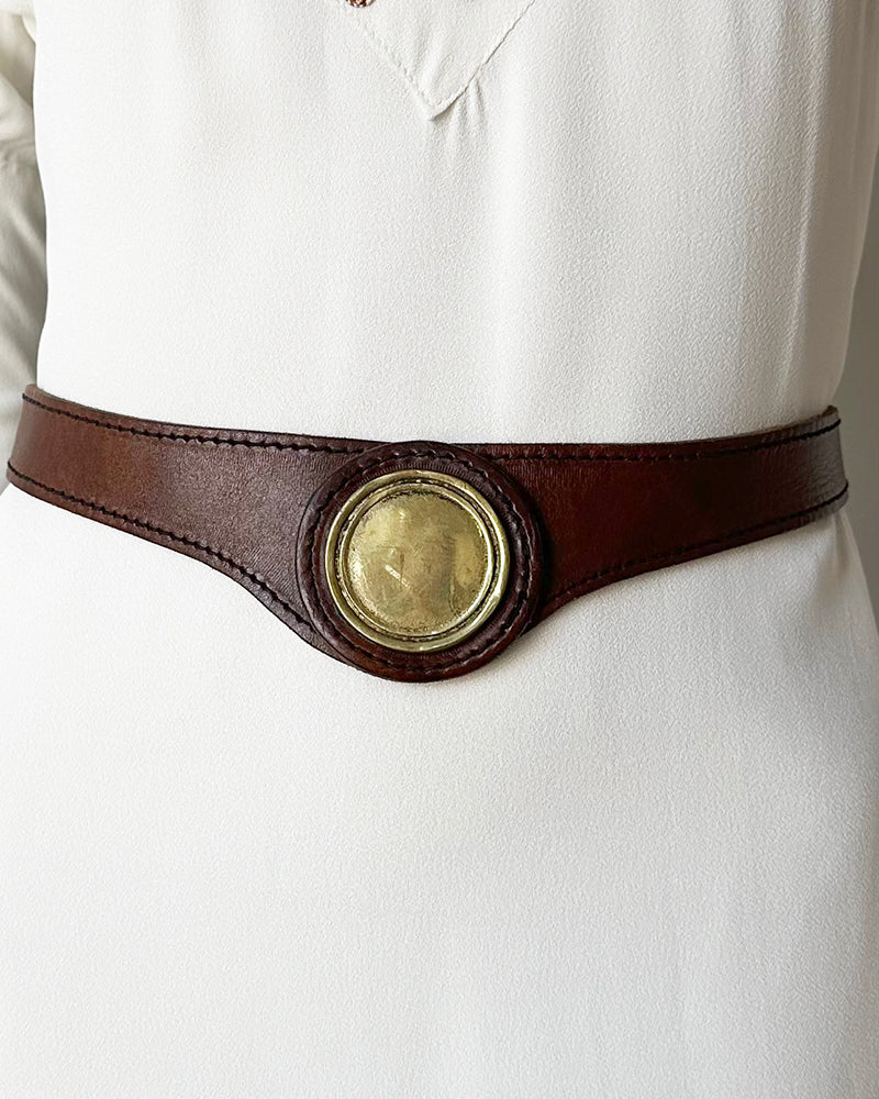 Bruine leren designer ceintuur