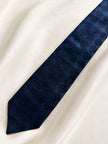 Donkerblauwe smalle designer stropdas