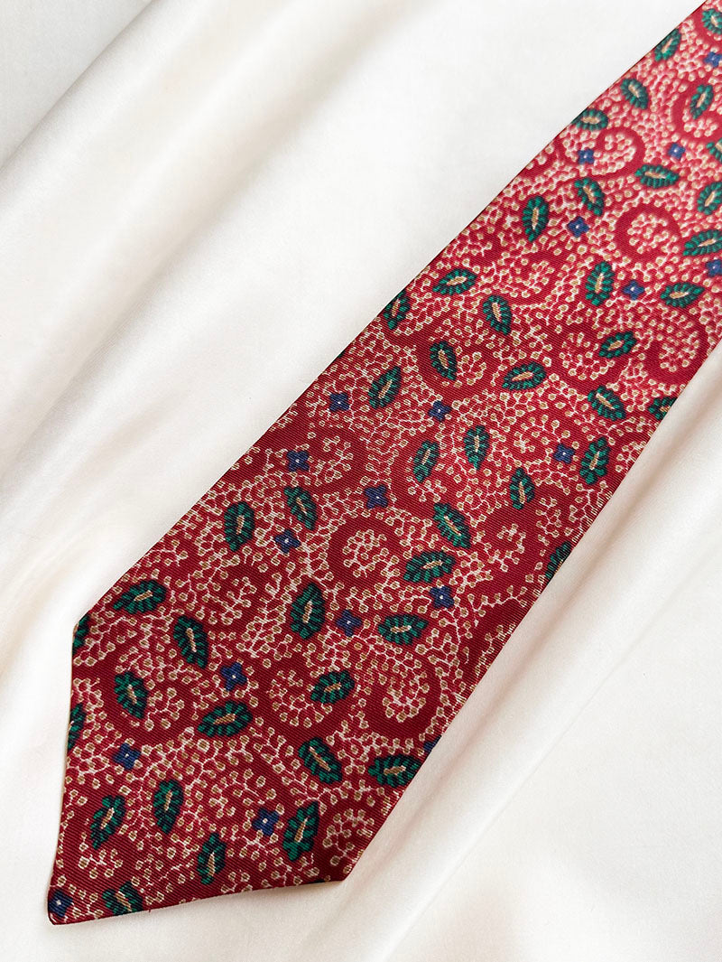 Rode floral designer stropdas