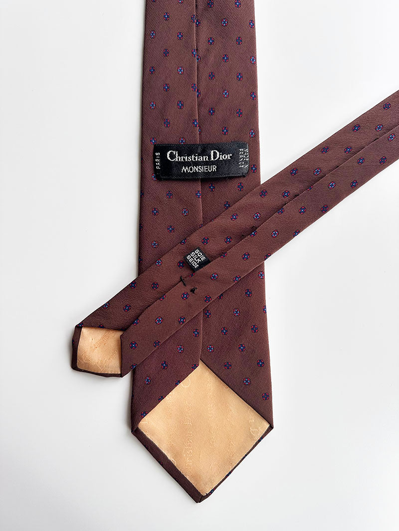 Bruine zijden designer stropdas