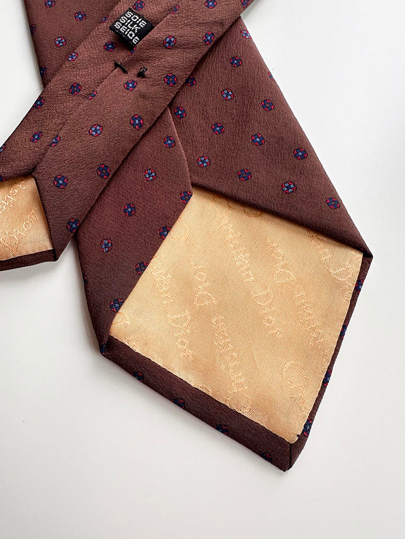 Bruine zijden designer stropdas