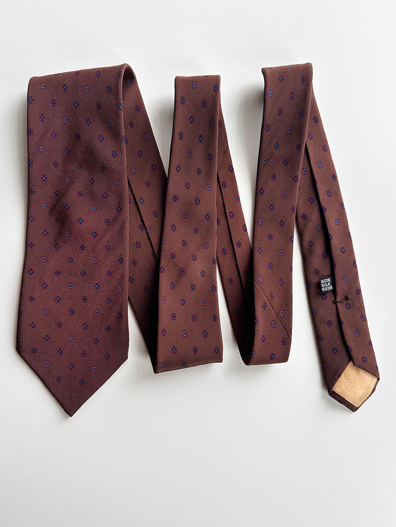 Bruine zijden designer stropdas