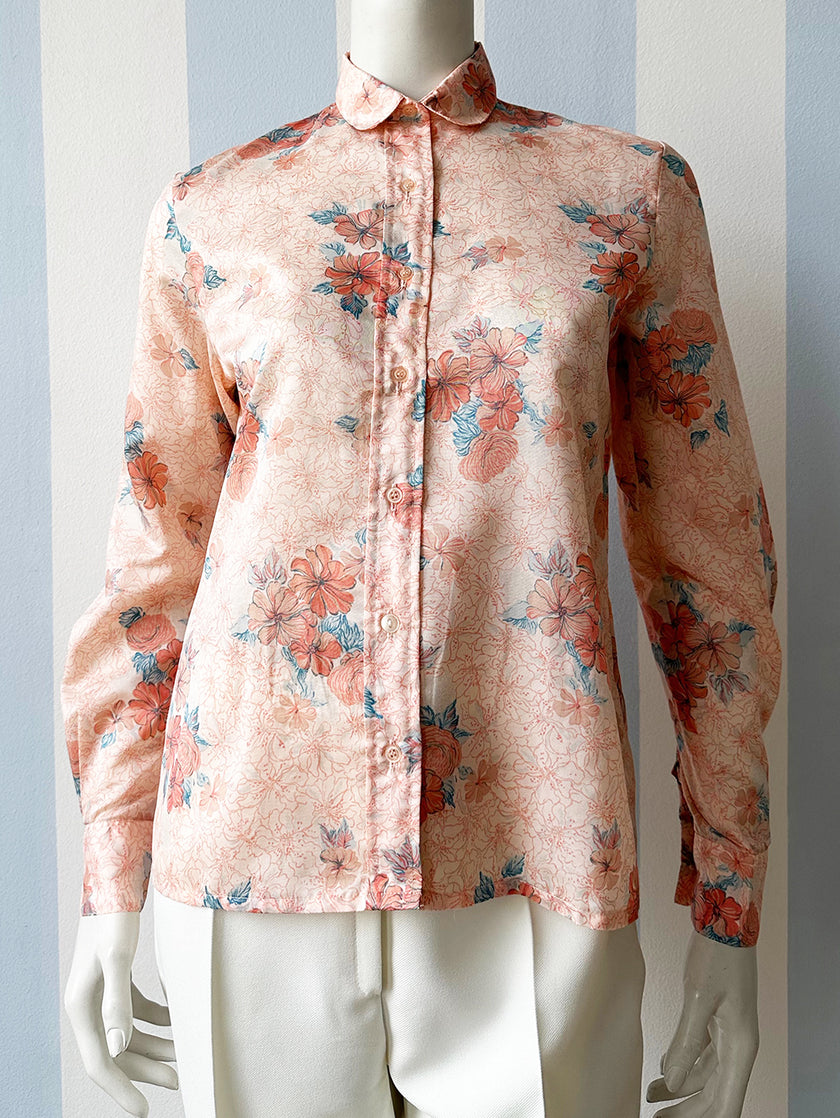 Roze floral blouse