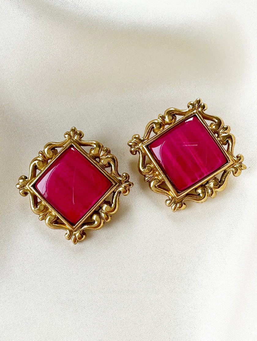 Vergulde designer clip oorbellen