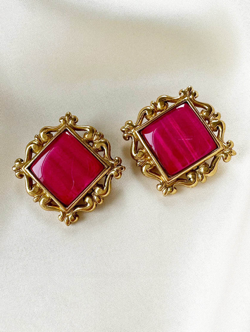 Vergulde designer clip oorbellen