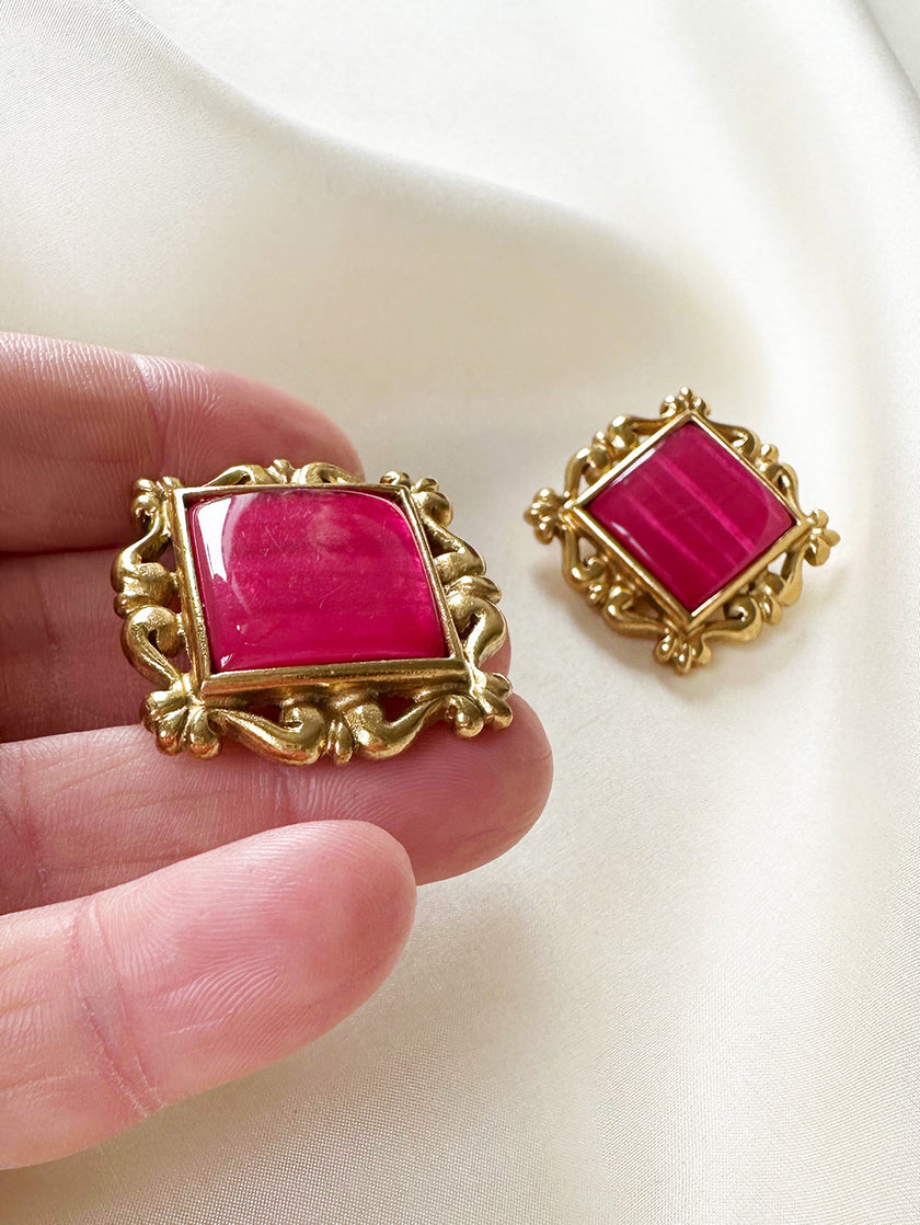 Vergulde designer clip oorbellen