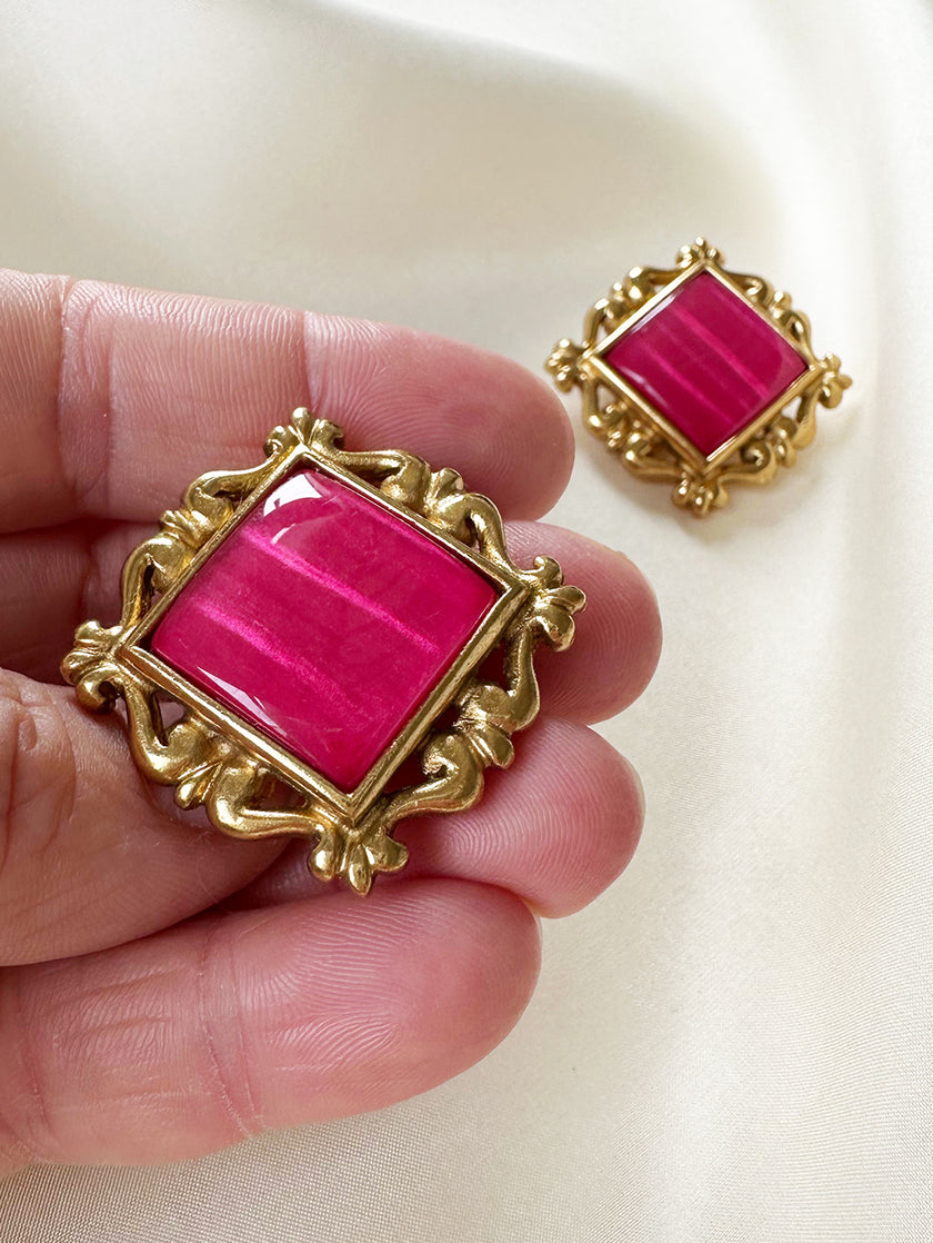 Vergulde designer clip oorbellen