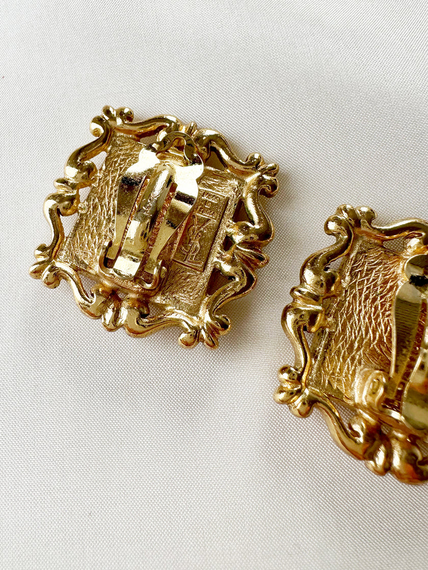 Vergulde designer clip oorbellen