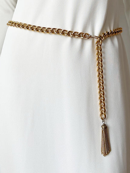 Gouden ketting ceintuur met kwastje