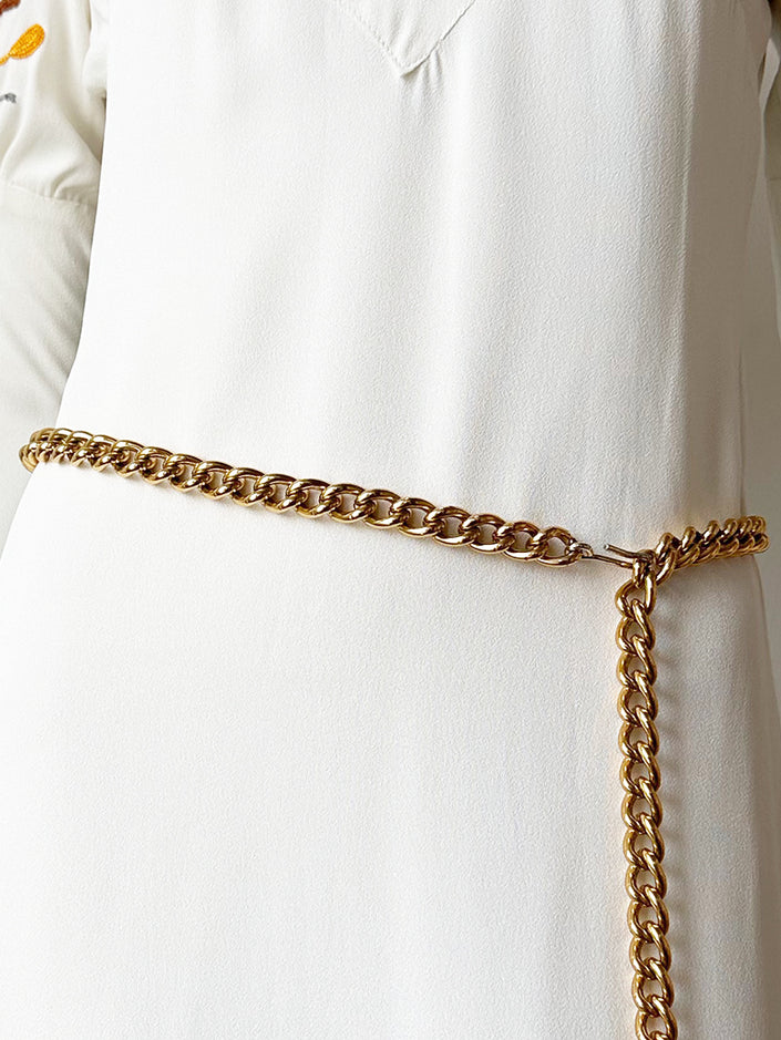 Gouden ketting ceintuur met kwastje