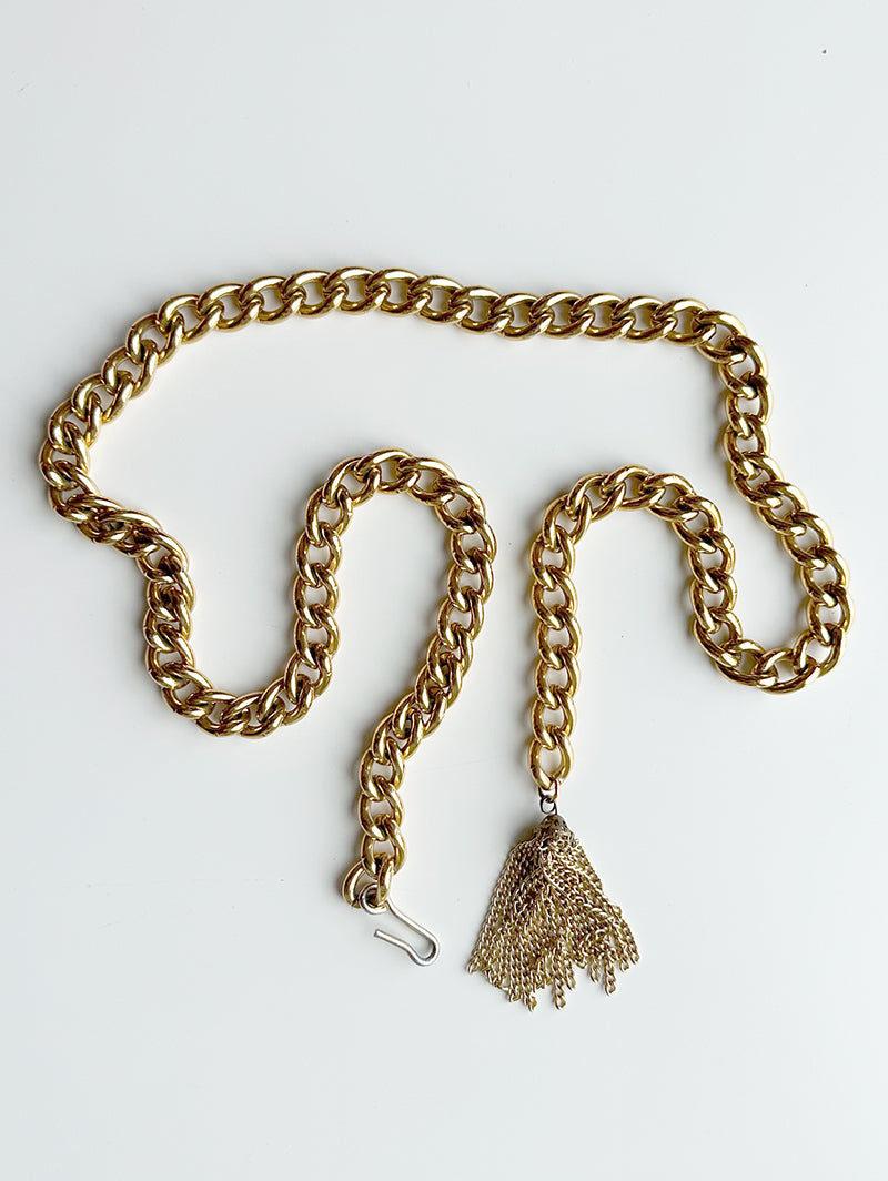 Gouden ketting ceintuur met kwastje