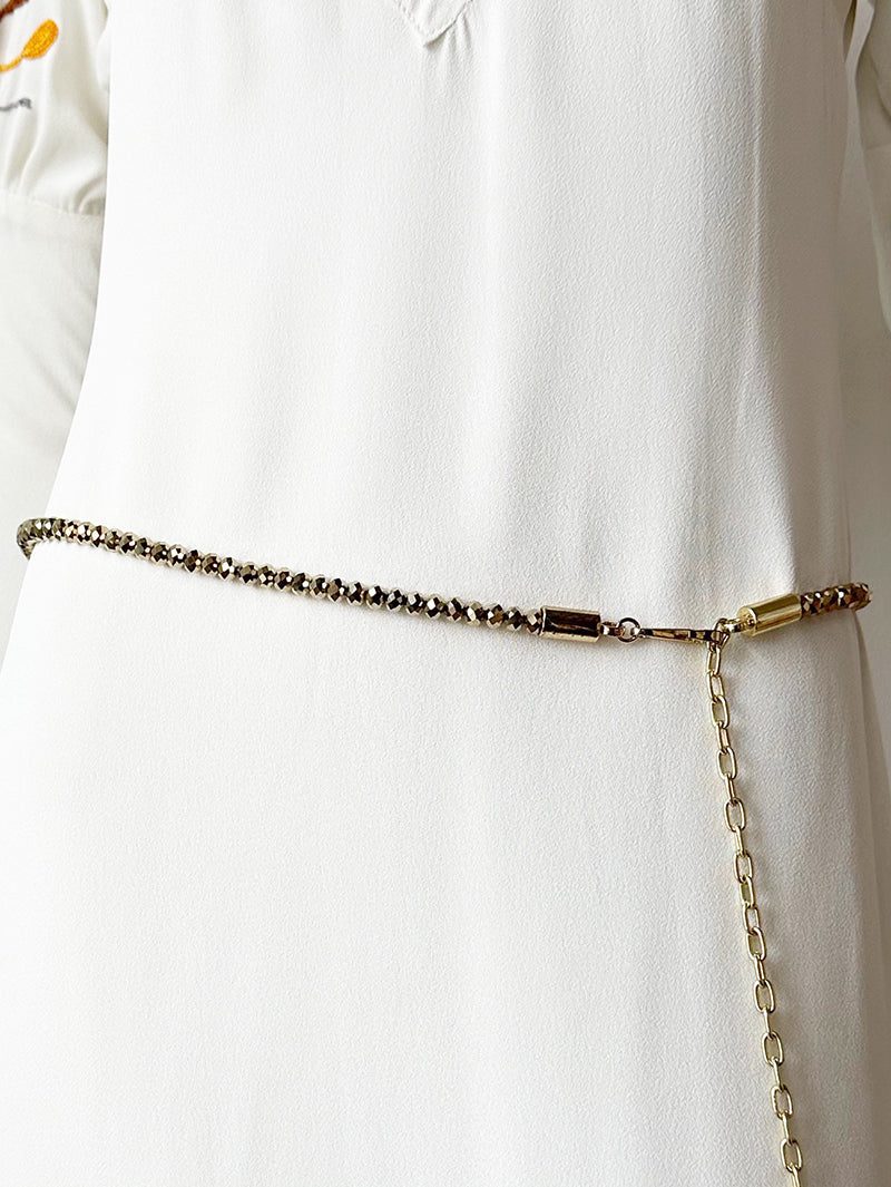 Gouden ceintuur van kralen