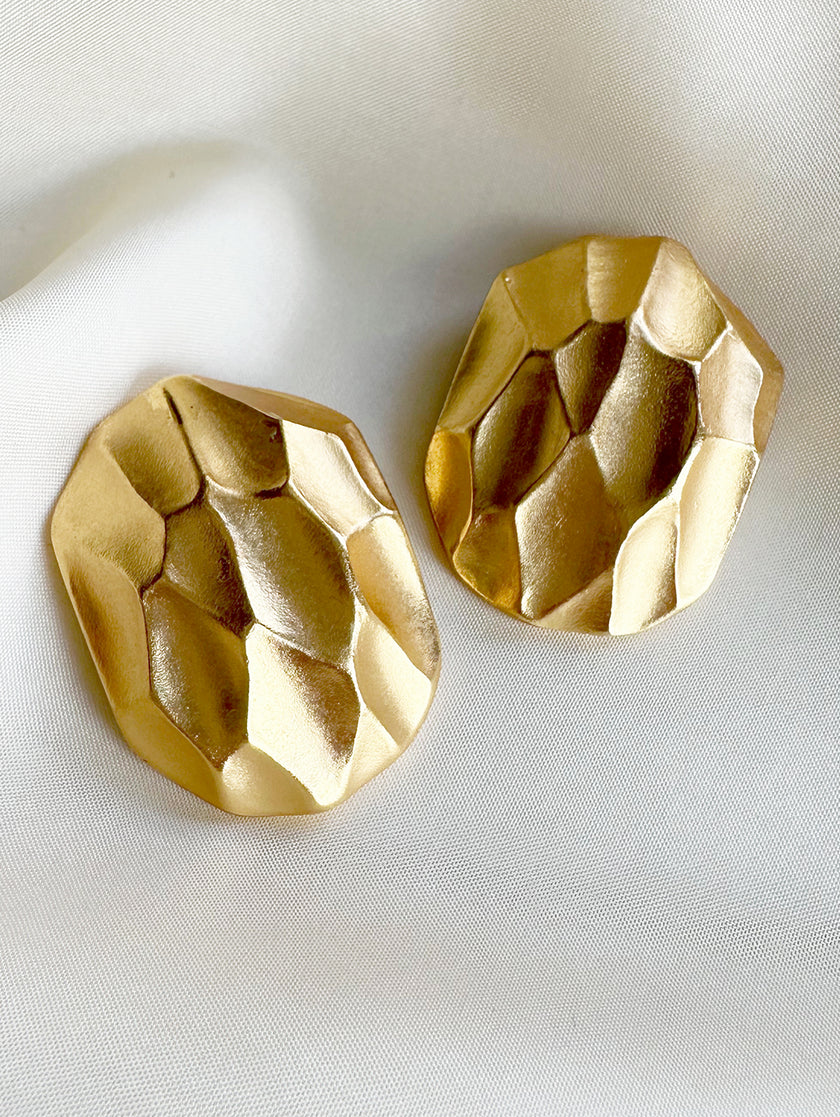 Vergulde designer clip oorbellen