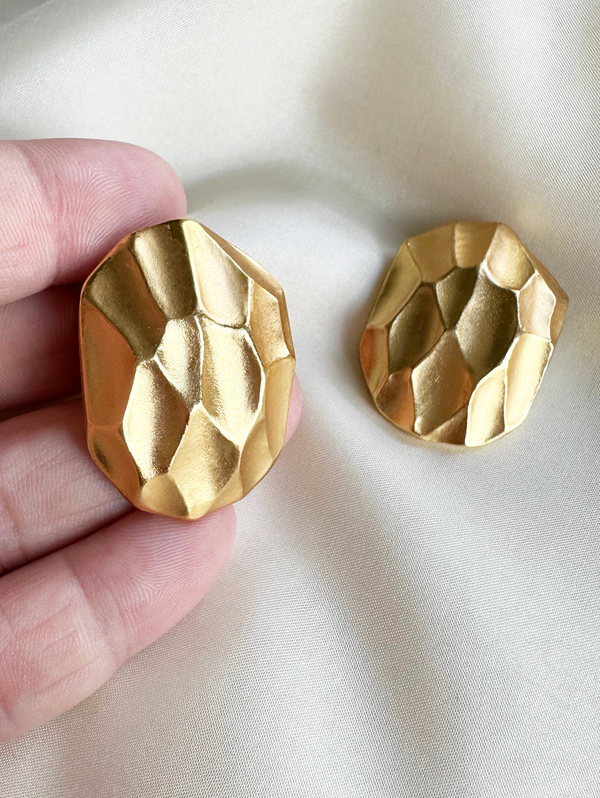 Vergulde designer clip oorbellen