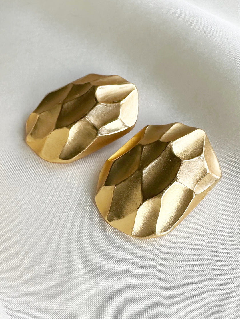 Vergulde designer clip oorbellen