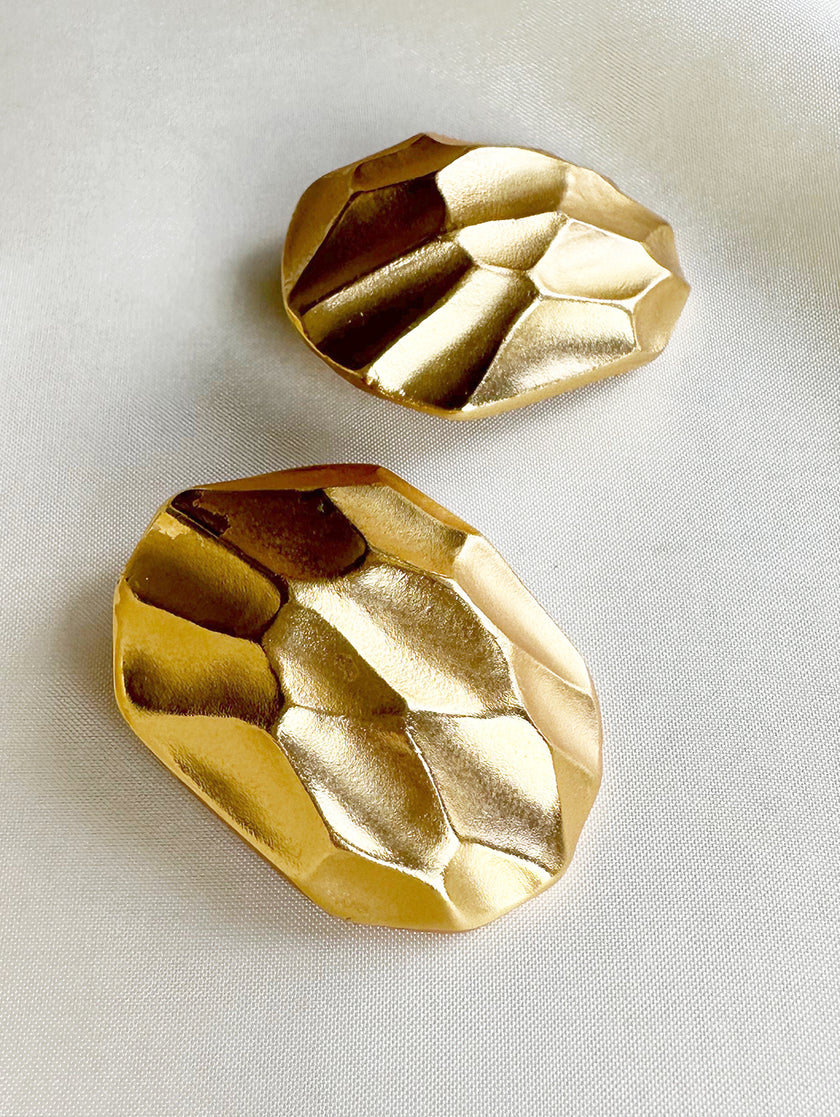 Vergulde designer clip oorbellen