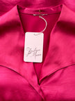 Donkerroze zijden blouse