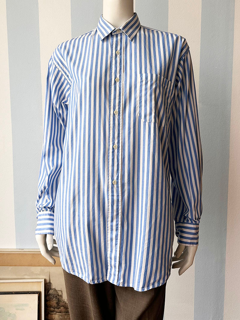 Blauw/wit gestreept overhemd