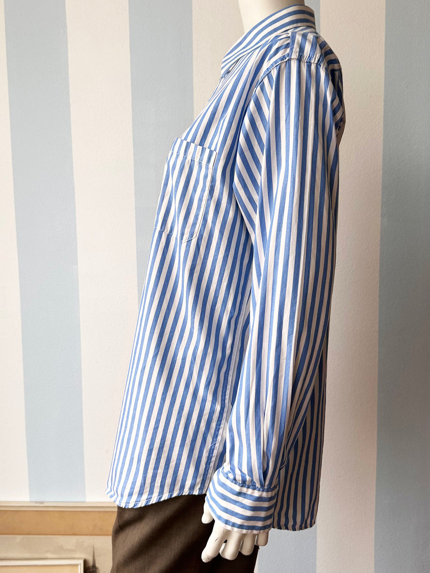 Blauw/wit gestreept overhemd