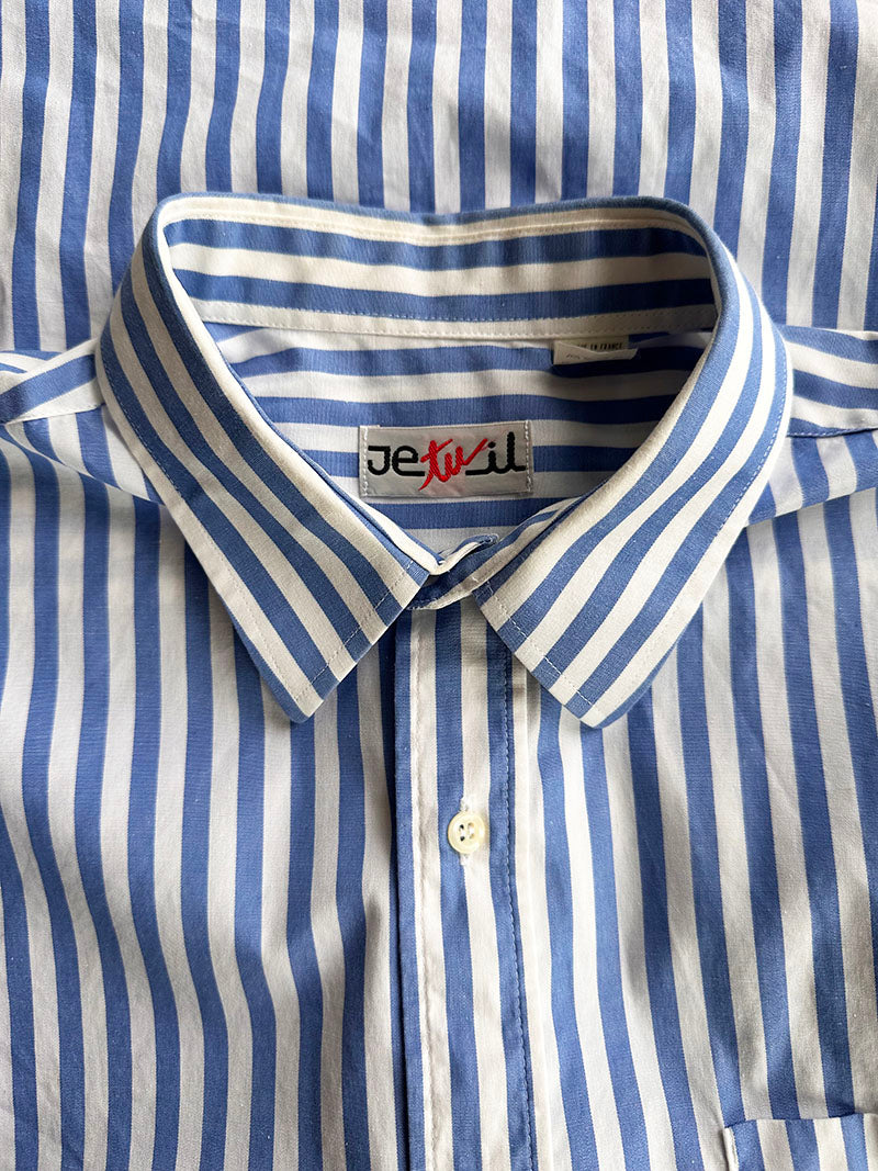 Blauw/wit gestreept overhemd
