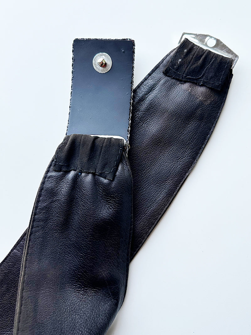 Zwarte brede leren riem