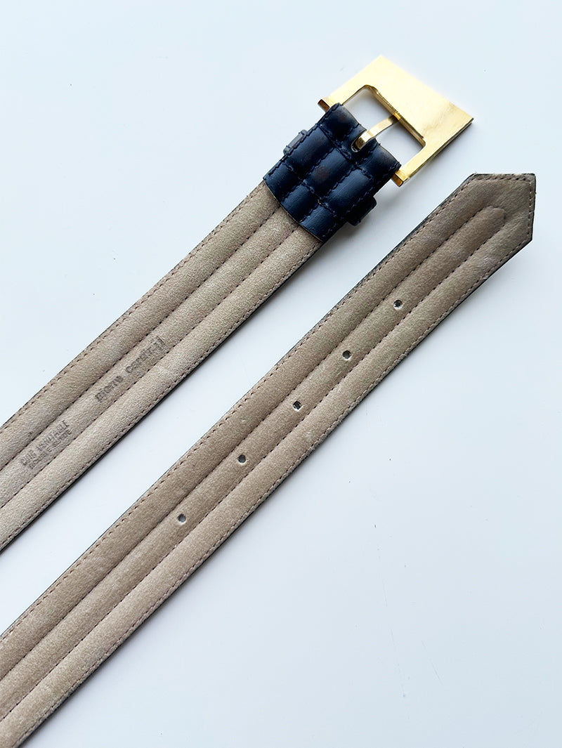 Donkerblauwe leren designer ceintuur