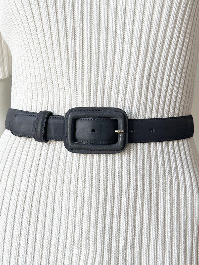 Donkerblauwe leren ceintuur