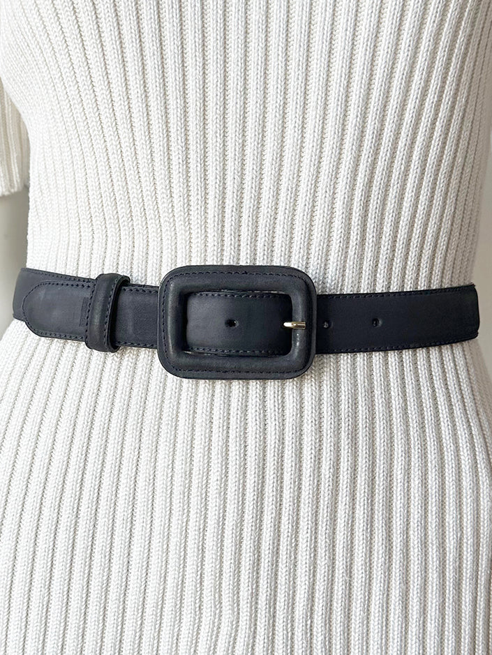 Donkerblauwe leren ceintuur