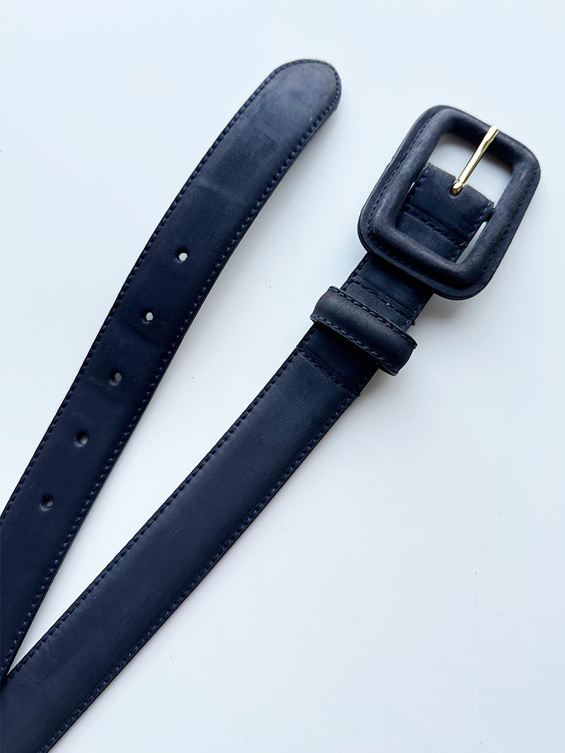 Donkerblauwe leren ceintuur