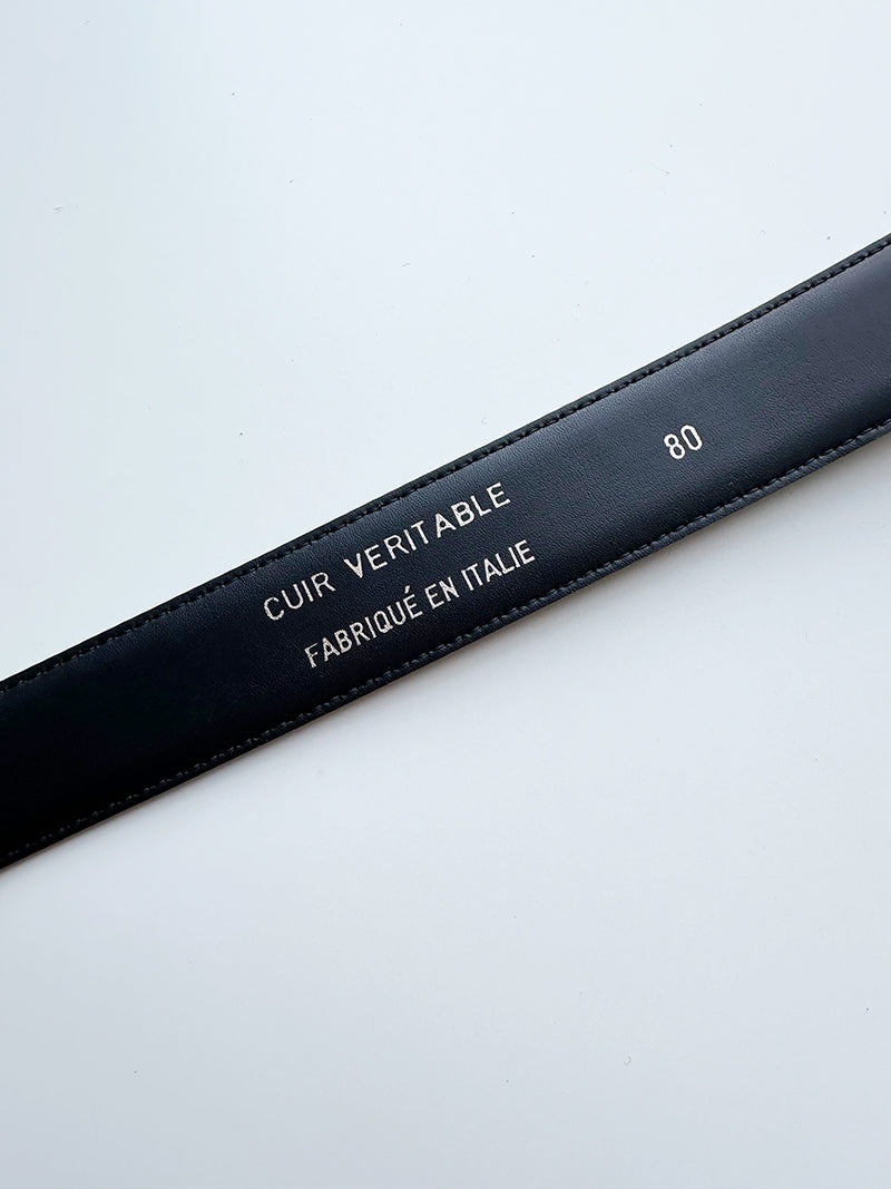 Donkerblauwe leren ceintuur