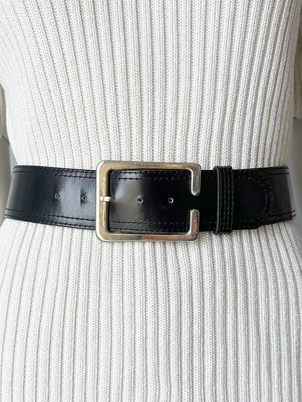 Zwarte leren ceintuur